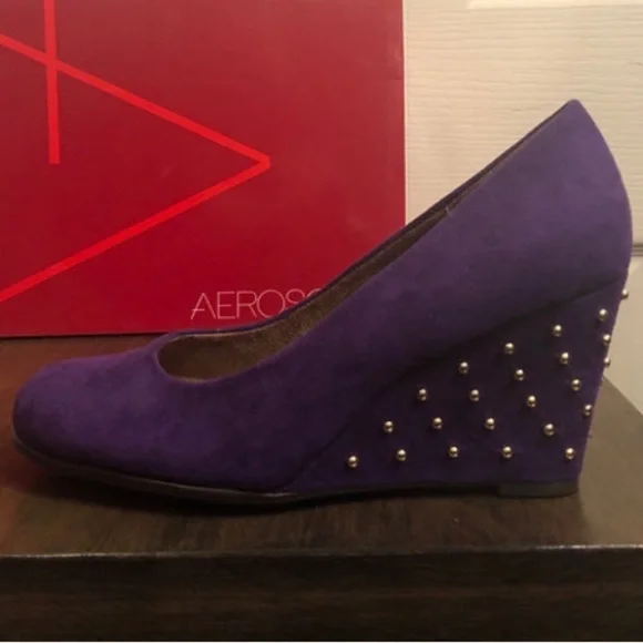 Aerosoles Purple Wedge Shoes - Picture 1 of 3